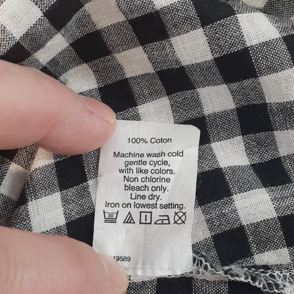 Madewell Gingham lace bell sleeve top size… - Picture 9 of 9